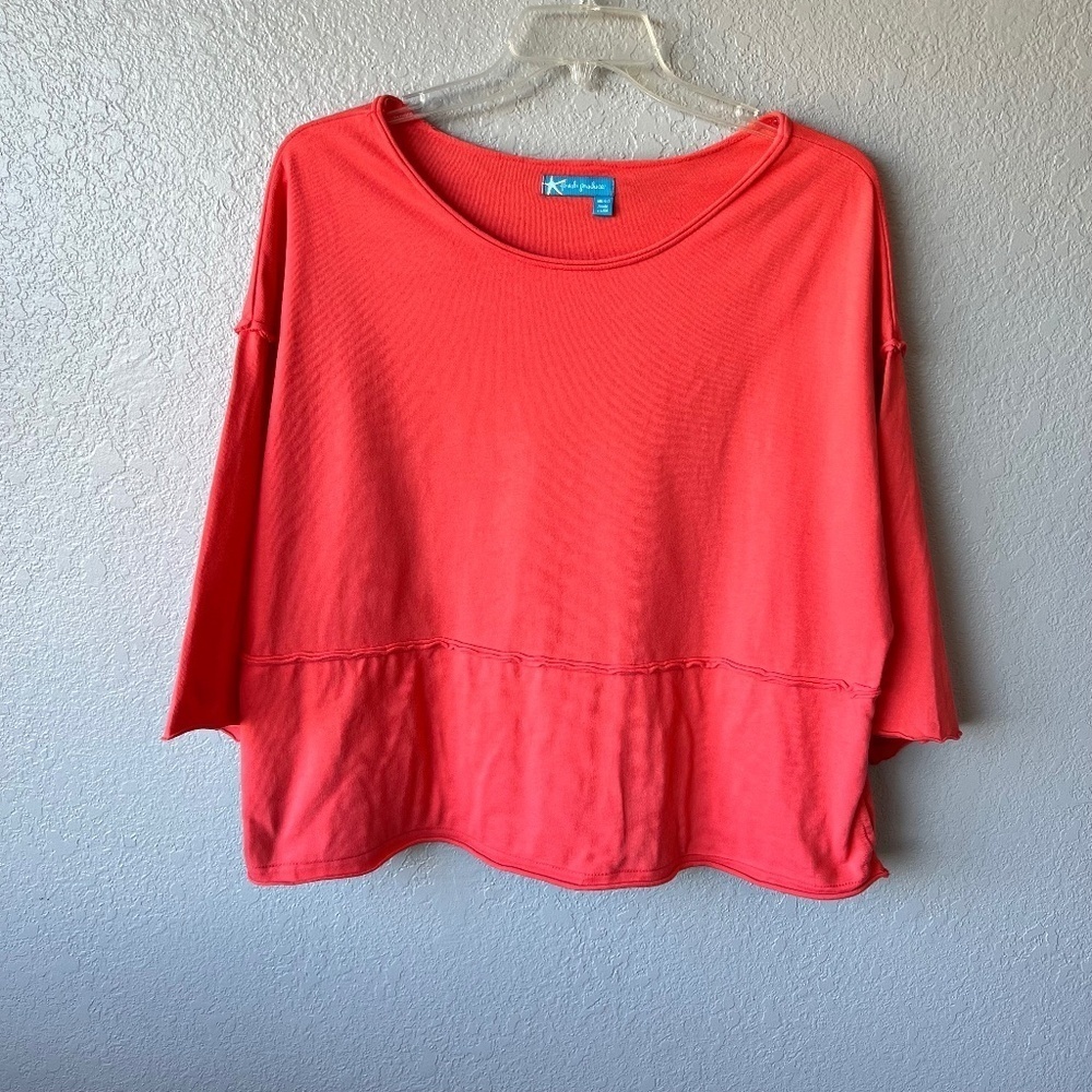 *FIRM PRICE* Fresh Produce boxy oversized top with raw exposed seams